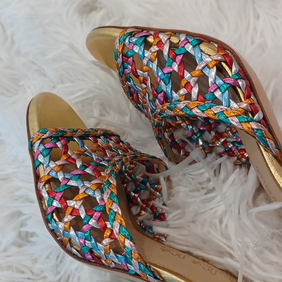 Antonio Melani x The Nat Note Heels Multicolored Sandals All Leather Size 6M NEW - Picture 6 of 16